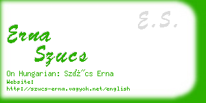 erna szucs business card